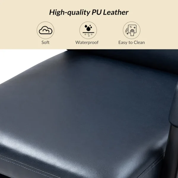 Black leather office chair - Image 6