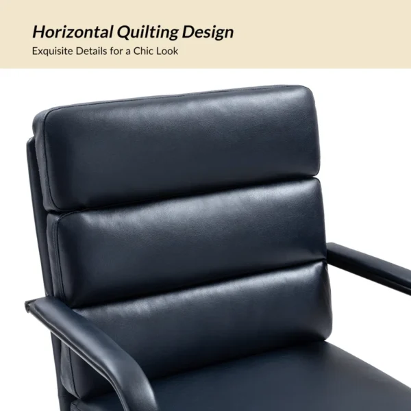 Black leather office chair - Image 2