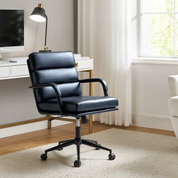 Black leather office chair