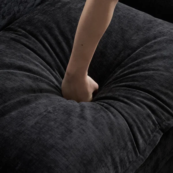 Black velvet sofa - Image 9