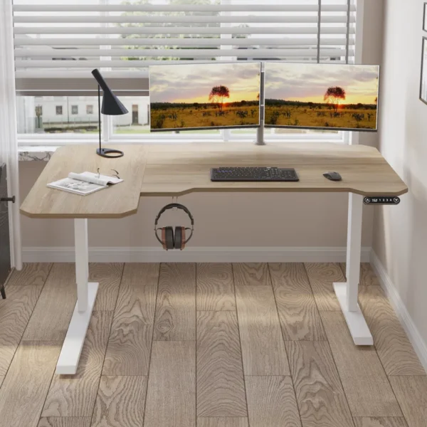 Daycia Height Adjustable L-Shape Standing Desk - Image 2