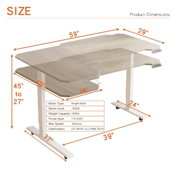 Daycia Height Adjustable L-Shape Standing Desk - Image 4