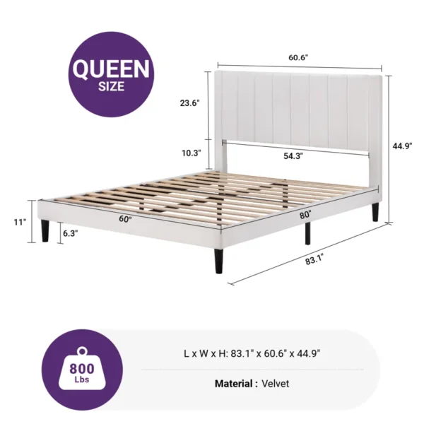 Upholstered Platform Bed - Image 5